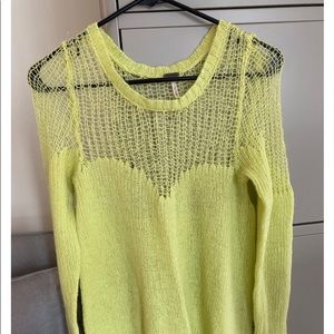 FREE PEOPLE neon yellow sweater in sz S